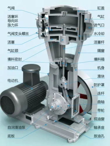 立式無(wú)油往復(fù)真空泵的工作原理